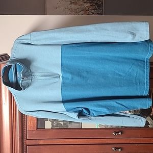 CHAPS BRAND MEN'S 1/4 ZIP JACKET 2 TONE BLUE SIZE XL
